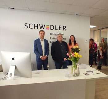 Steve Schwedler mit Frank Meier und Beatrice Mischewski